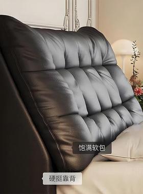 意式极简大黑熊黑色床现代简约床主卧新款大气双人床婚床