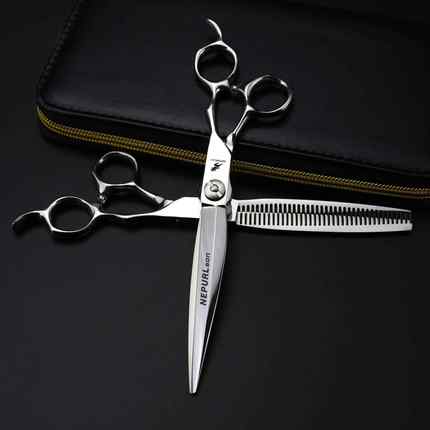 亮光7.0寸奈普森 440C 美发剪 理发剪 牙剪 打薄剪