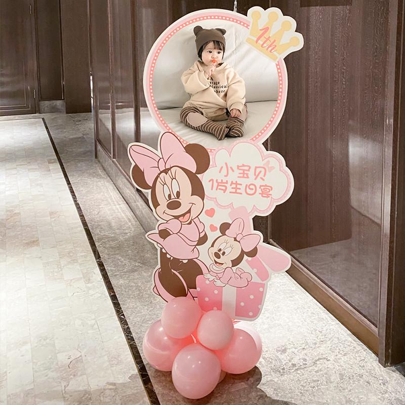 宝宝百日宴会满月一周岁迎宾区指引水牌kt板酒店门口照片装饰布置