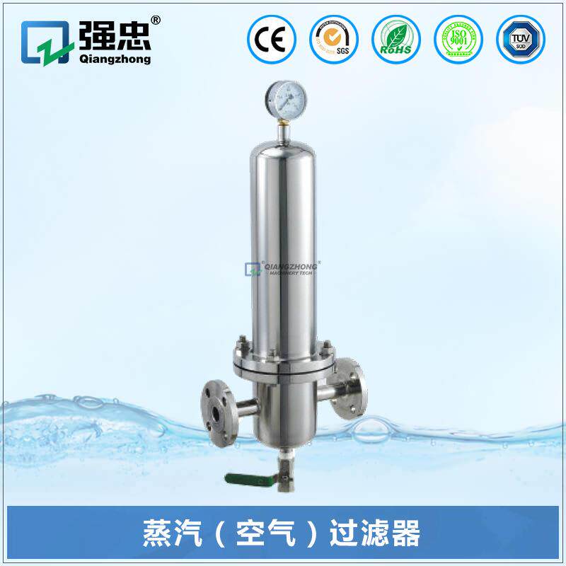 管道蒸汽空气过滤器卫生级不锈钢针孔式针孔压力过滤器带压力表