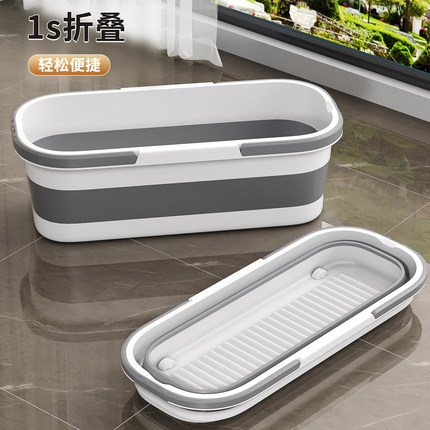 轻洁佳可折叠拖把桶长方形拖地拖布洗车涮地板的挤水桶单桶沥水盆