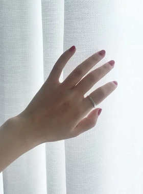 加厚透光不透人白色米黄灰色窗帘亚麻凤格成品窗纱半遮光阳台包