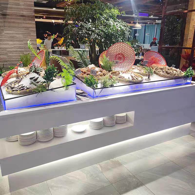 生鲜展示柜超市海鲜冰台商用不锈钢水果架冰鲜台式水产冷藏保鲜柜
