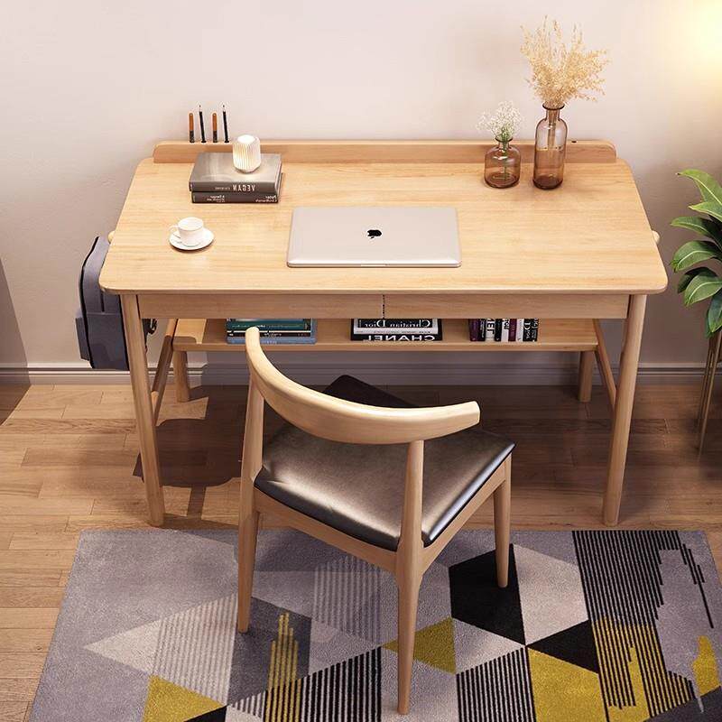 实木电脑桌小型家用简约儿童学习桌椅网红小桌子房间书桌写字台