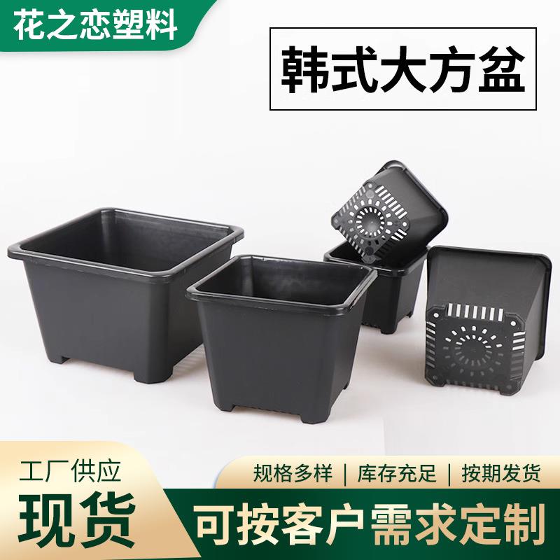 新款方形塑料花盆大号加厚多肉黑色盆景育苗盆栽绿萝花卉育苗盆