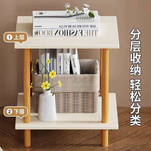 床头柜简易家用卧室出租房小型置物架收纳储物柜双层杂志摆件展柜