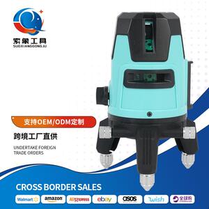 跨境普通2线水平仪外贸5线自动调平高精度户外绿光贴地贴墙水平仪