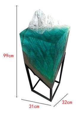 现代售楼处海洋雕塑酒店大堂过道透明树脂摆件别墅客厅玄关落地装