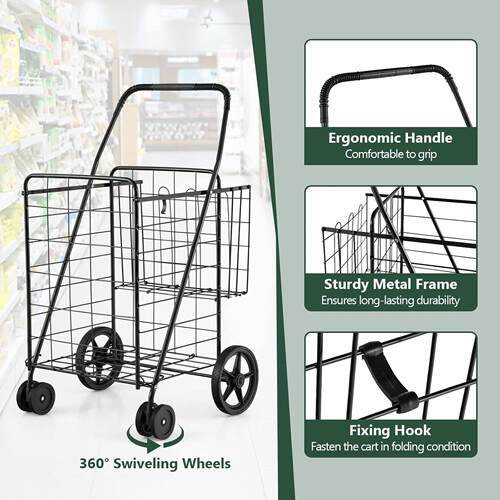 Grocery Shopping Cart Foldable Collapsible Utility Cart