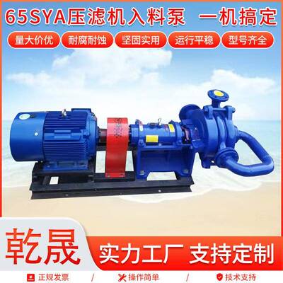 65SYA压滤机入料泵矿用泥浆喂料机泵高铬合金双叶轮电动喂料泵