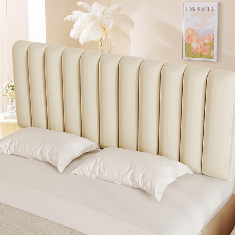 床头靠垫2024新款四季通用法棍型奶油风软包大靠背抗皱弹力绒靠垫