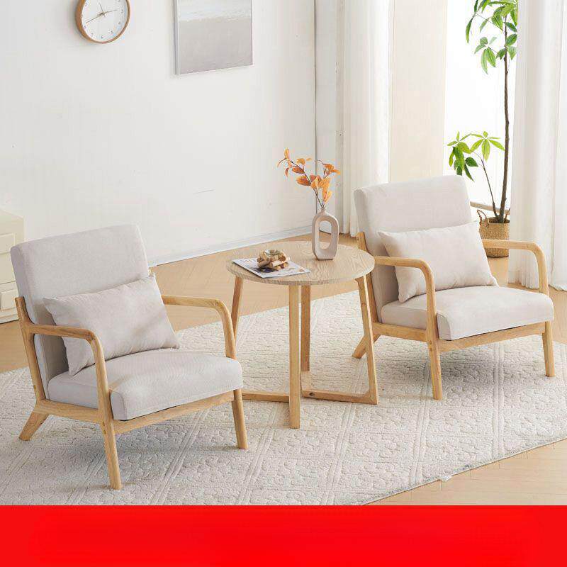 网红小沙发单人双人茶几组合北欧小户型卧室阳台客厅原木懒人椅子