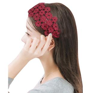 高端发箍遮白发神器超宽边蕾丝头箍新款黑色刘海一体高颅顶头饰发