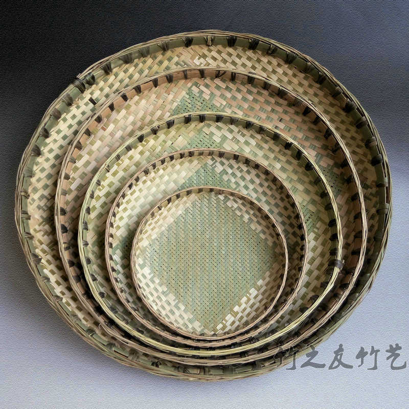 竹制品 竹编 家用 手工 竹筛子有孔竹簸箕收纳 农家 竹子制品