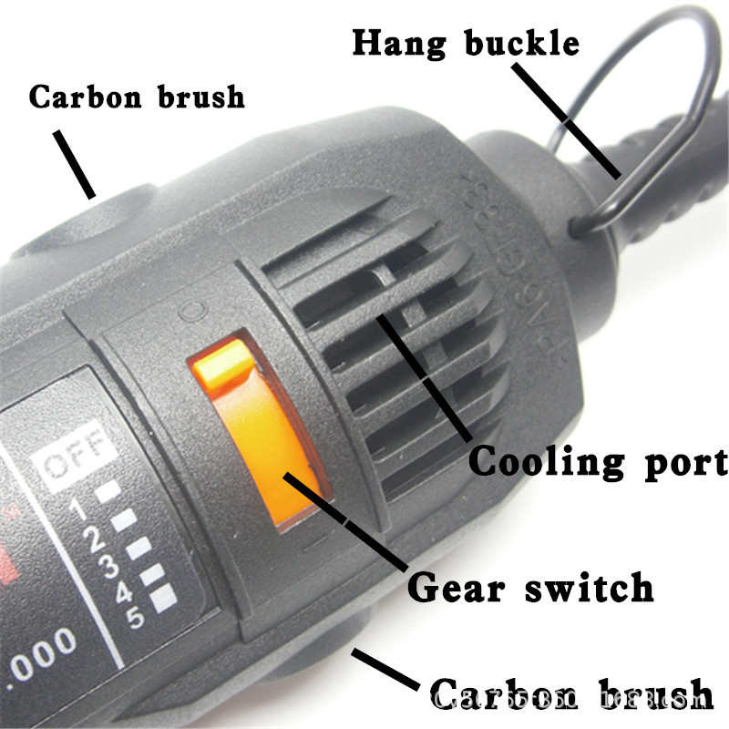 欧美规迷你电磨机电钻玉石切割抛光130W雕刻机5档调速DIY工具