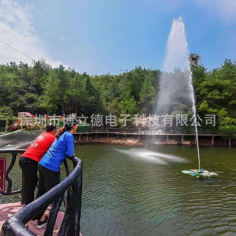 网红景点户小型呐喊喷泉35音扫码乐喇户外叭牛角号角喷泉声控全外