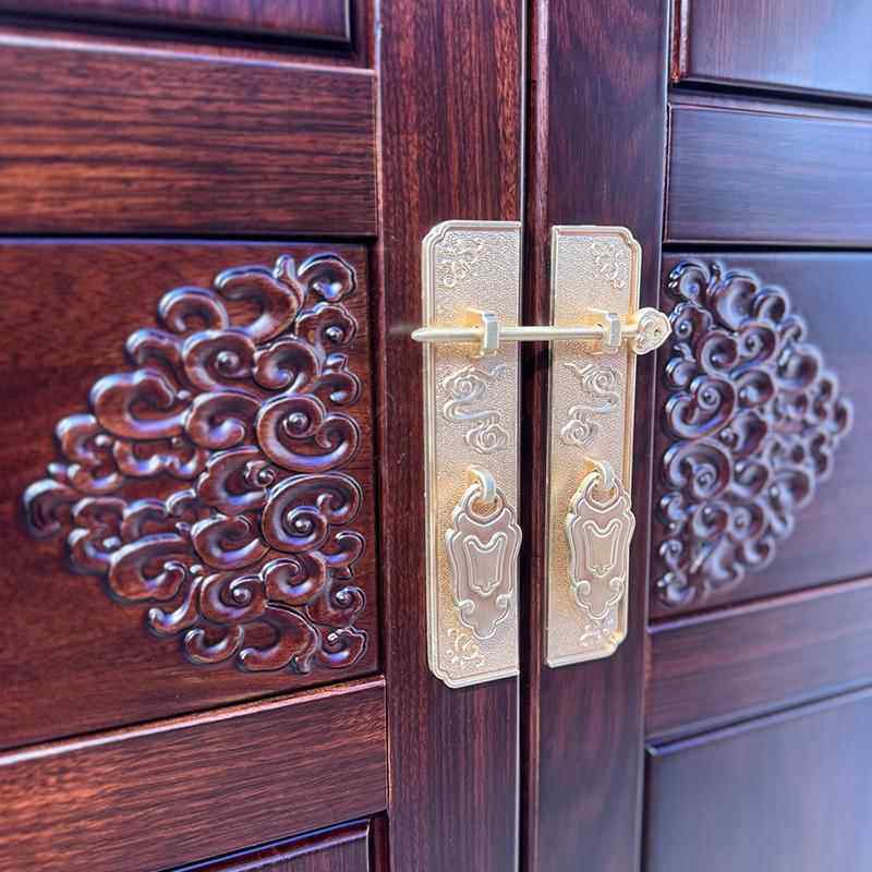 乌金全木实木衣柜家用室三四五卧六门加顶柜收纳转角大509#衣中橱