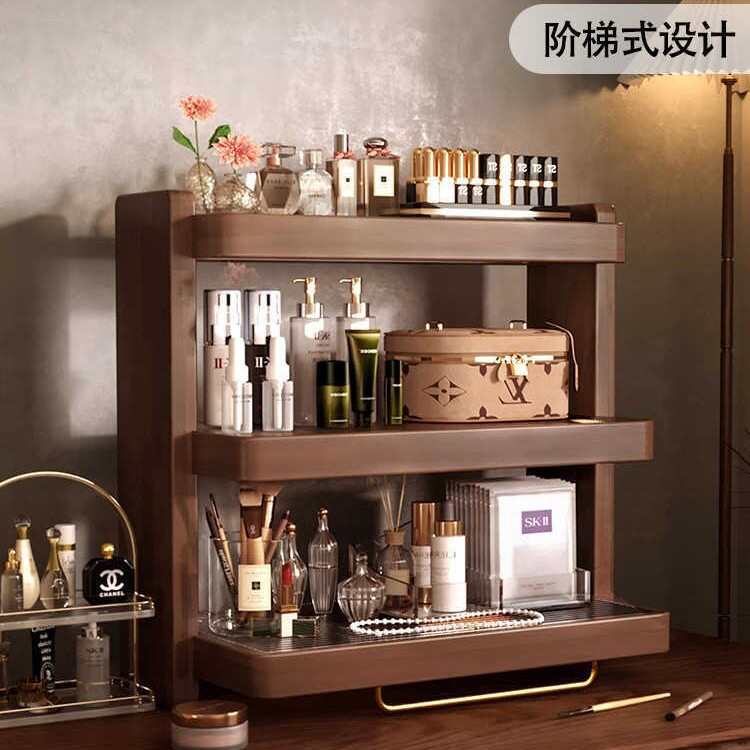 黑胡桃收纳架实木杯架桌面水杯架子咖啡机杯子收纳置物架展示柜子