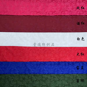厚款纯色素色提花布料 双面树叶秋冬服装面料 连衣裙唐装旗袍布料