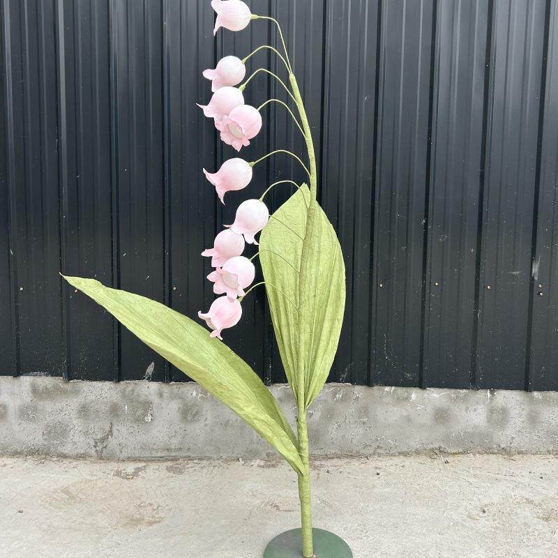 铃兰花纸花婚庆道具仿真花婚礼舞台路引花摄影美陈店面装饰花