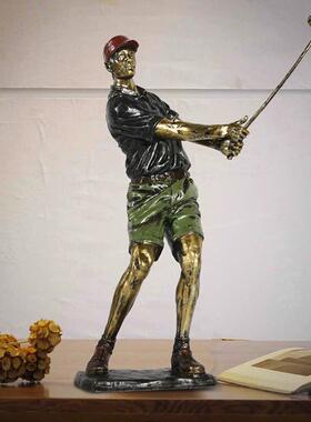 新款居新房装室品饰欧式办公卧室工艺摆家件高尔夫球运动人物