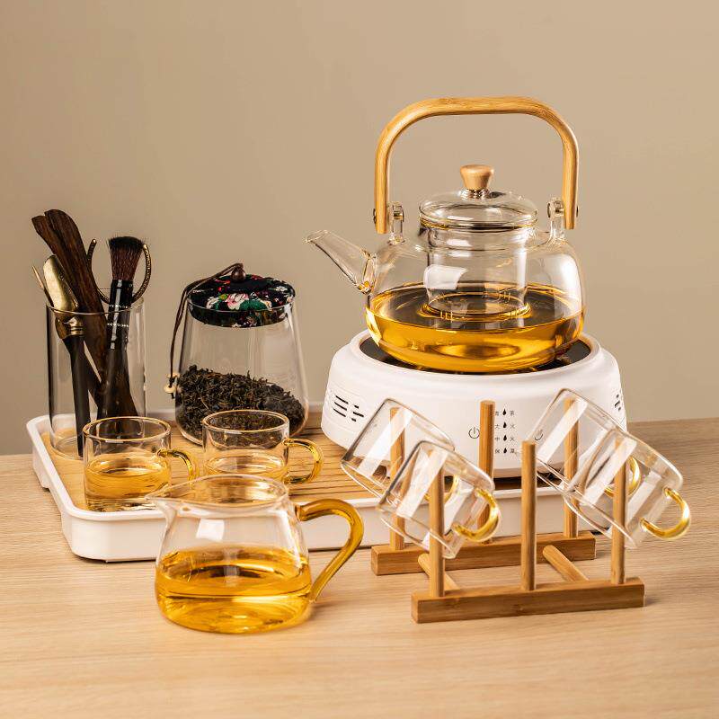 新款电陶炉煮茶炉玻璃茶壶泡茶家用煮茶壶办公室小型茶具套装