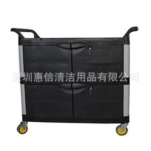 D-YED013A小多用三层手推车服务车收餐号车收纳柜车带推门途手车