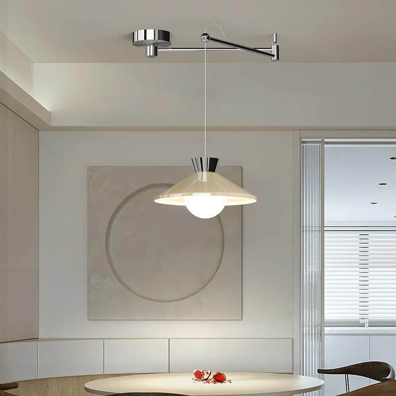 全谱护眼奶油摇臂餐光厅吊灯餐桌吧台包豪饭厅高级风453感可移斯