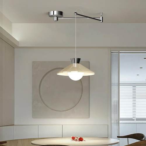 全谱护眼奶油摇臂餐光厅吊灯餐桌吧台包豪饭厅高级风453感可移斯