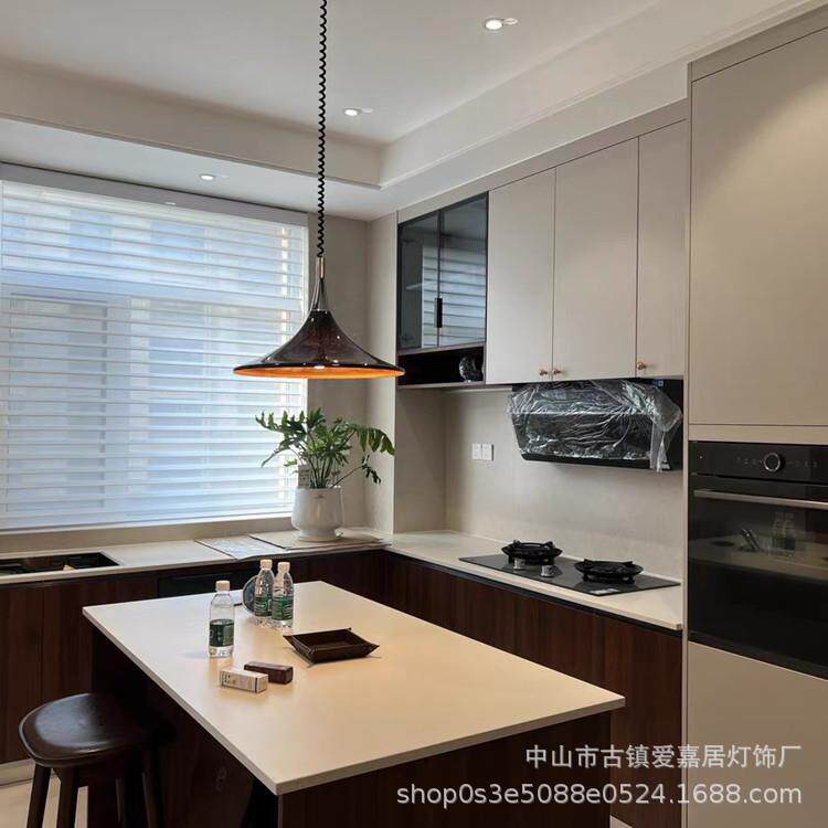中古175厅吊灯可升降复古绘主灯设计伸缩灯客餐厅岛灯台书房彩具