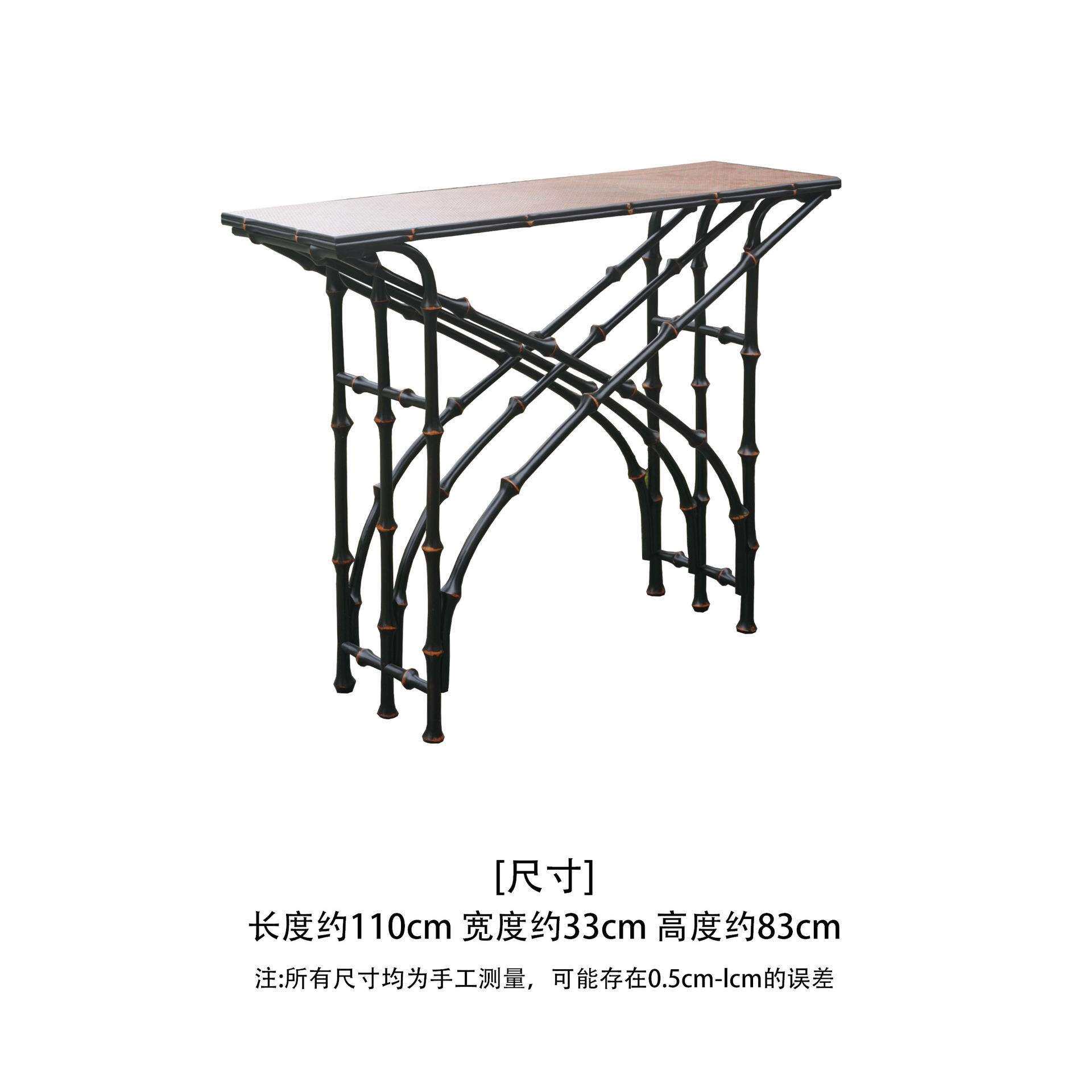 中式大漆筇竹制玄关桌 入户供桌 香案玄关仿古案桌案几