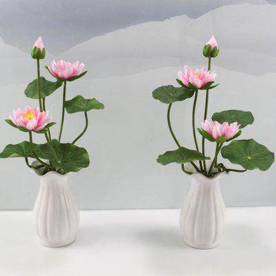 仿真供佛莲花荷花佛前供花观音花塑料假花绢花家居小摆件装饰花