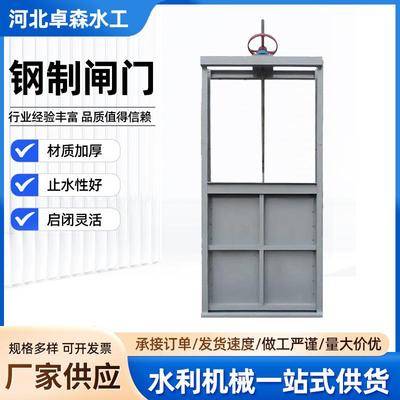 水利工程机闸一体式渠道钢制闸门平面型水库止水闸门方形钢制闸门