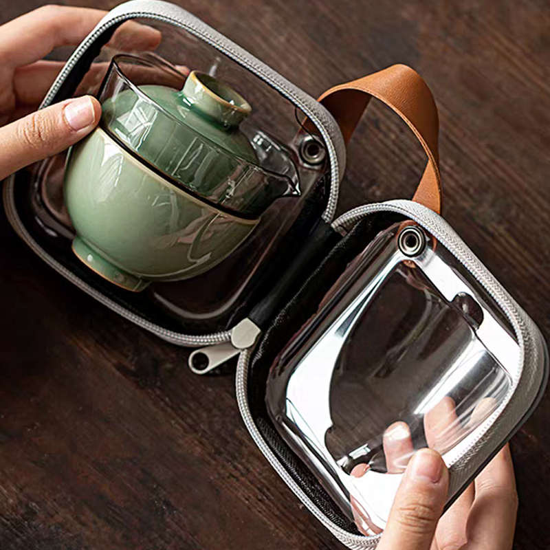 盖碗快客杯一壶一杯旅行茶具套装便携式高档陶瓷一人饮单人泡茶器