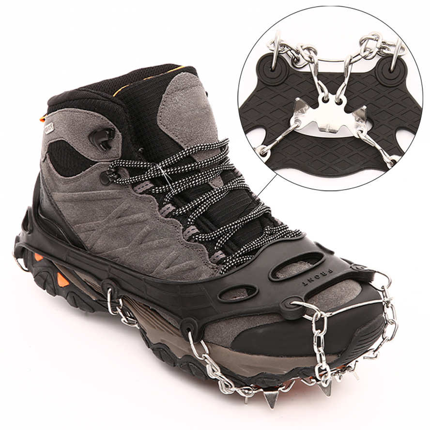 厂家批发户外雪地二十四齿防滑鞋套 tpe耐寒201不锈钢24齿冰爪