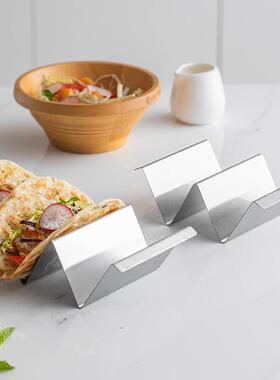 跨境热卖两口三口不锈钢墨西哥饼架 TACO HOLDER 墨西哥玉米饼夹