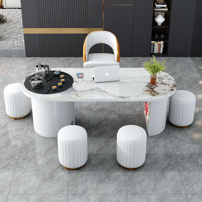 岩板茶桌茶台轻奢现代简约高级感阳台茶桌椅组合家用客厅