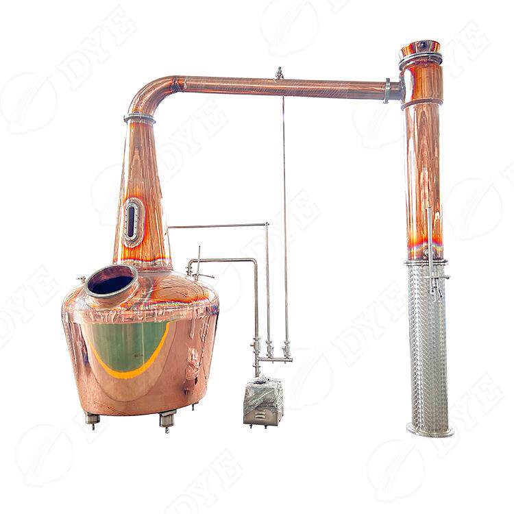 1200L苏格兰式威士忌蒸馏器皮渣白兰地紫铜单釜蒸馏器工厂直销