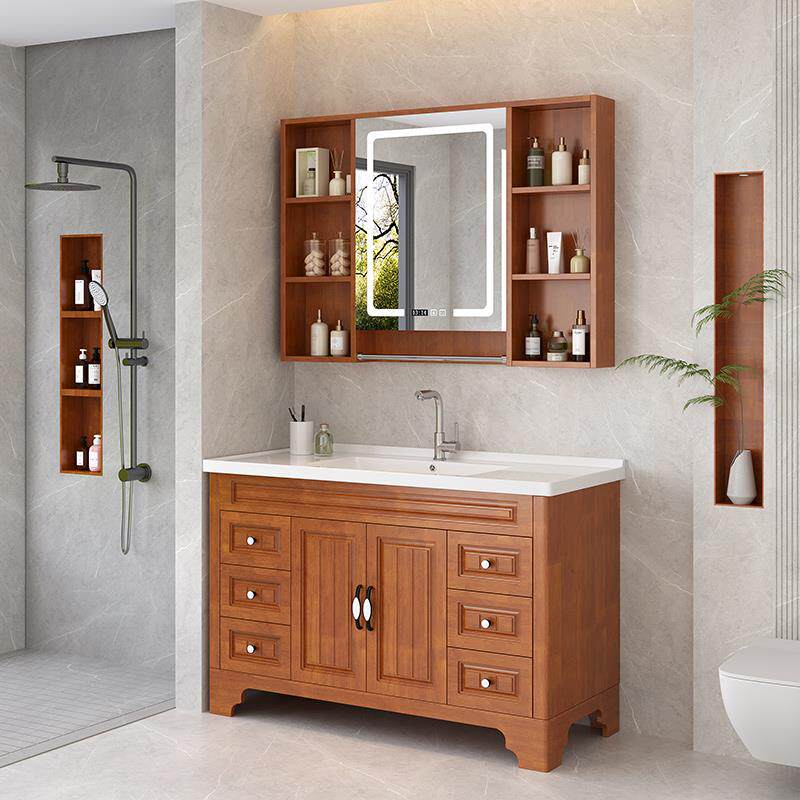 橡木实木浴室柜卫浴柜面盆洗手柜洗脸盆洗漱台组合卫生间现代简约,家装主材,浴室柜组合,淘宝优惠券,粉丝福利购,淘宝优惠卷