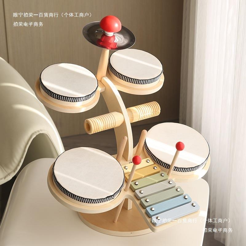 打击乐器玩具宝宝多功能音乐木质架子鼓启蒙儿童蒙氏早教敲琴