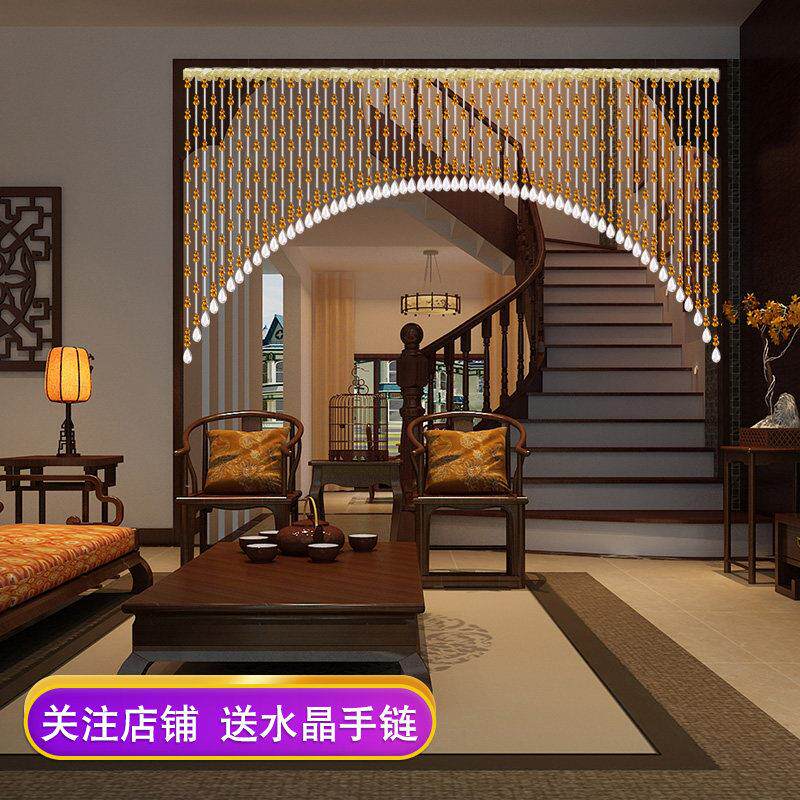穆尼娇水晶珠帘风水葫芦新款隔断窗客厅成品门帘玄关帘线 线挂帘