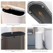 颜值客厅可分类干湿分离垃圾桶 触摸开盖双层垃圾桶 移动式