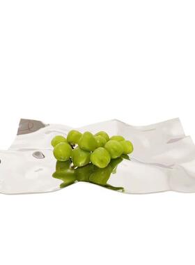 简约现代不锈钢波浪褶皱果盘收纳盘样板间客厅茶几桌面饰品摆件