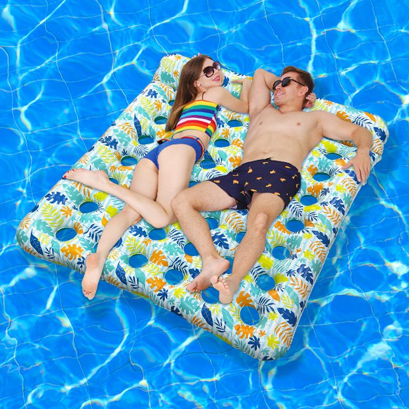 水上浮床成人少儿充气浮排浮票加厚网床女士戏水躺椅游泳圈玩具