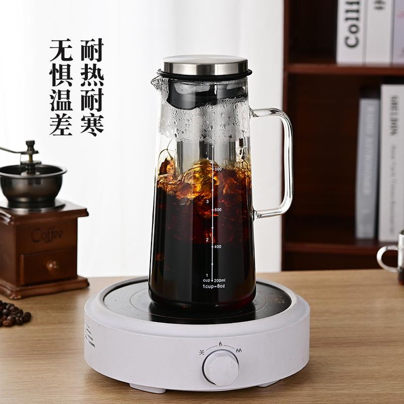 家用手冲咖啡壶高硼硅玻璃冷萃壶咖啡过滤壶大容量耐热耐寒冷水壶