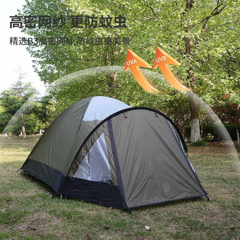 一厅户外帐篷露营双层野营车顶休闲防雨防晒双人实用便携式一室