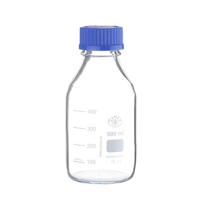 瓶方形宽1000ml100丝透明蓝瓶  试剂瓶口simax大口玻璃250盖500