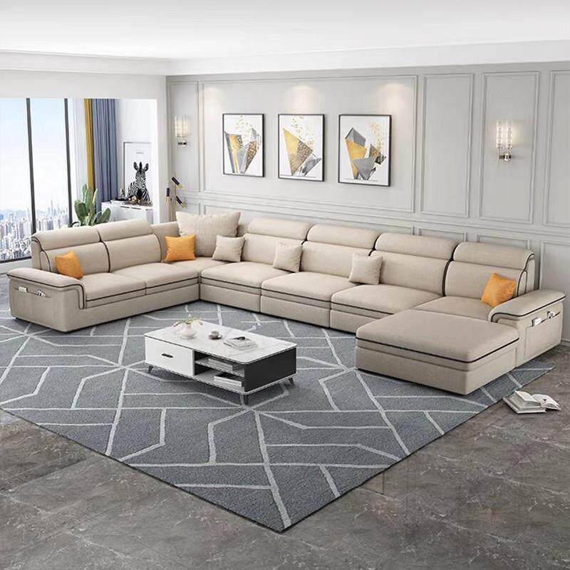 北欧2025年新款现代简约轻奢科技布沙发客厅大小户型布艺贵妃家俱