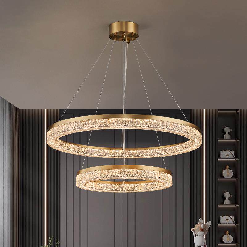 轻奢客厅吊灯大厅主灯极简餐厅卧室树脂水晶灯新款别墅全光谱灯具