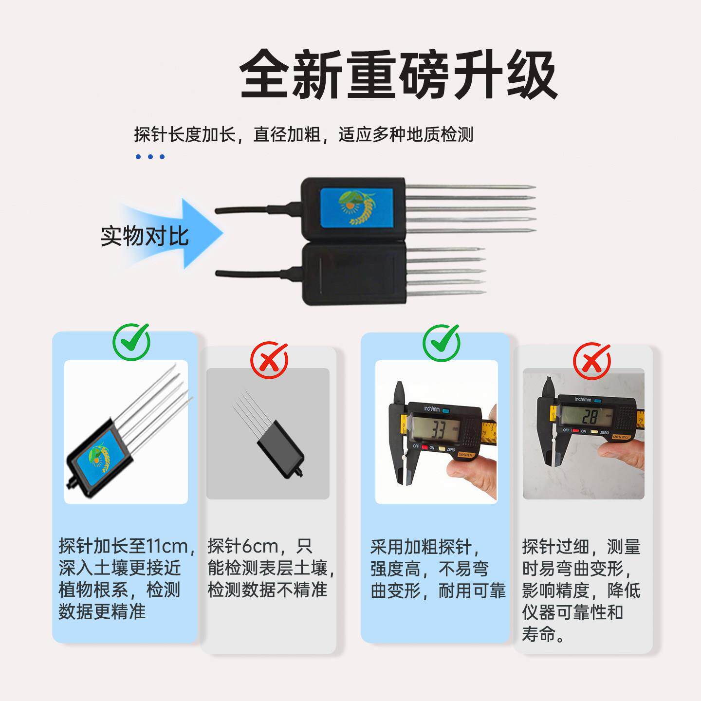 手机版土壤检测仪农业土壤温度水分电导率PH氮磷钾肥力土壤感测器